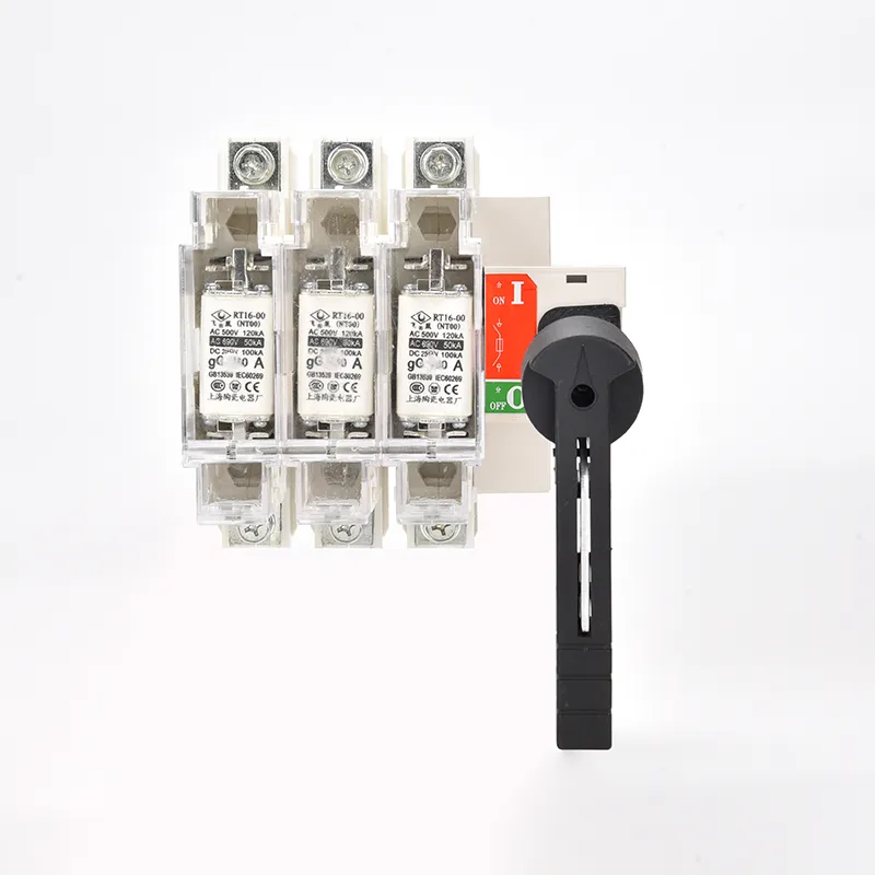 Interruttore isolatore con fusibile trifase CA