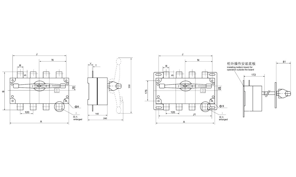 3 Phase 200 Amp Non Fused Disconnect Switch